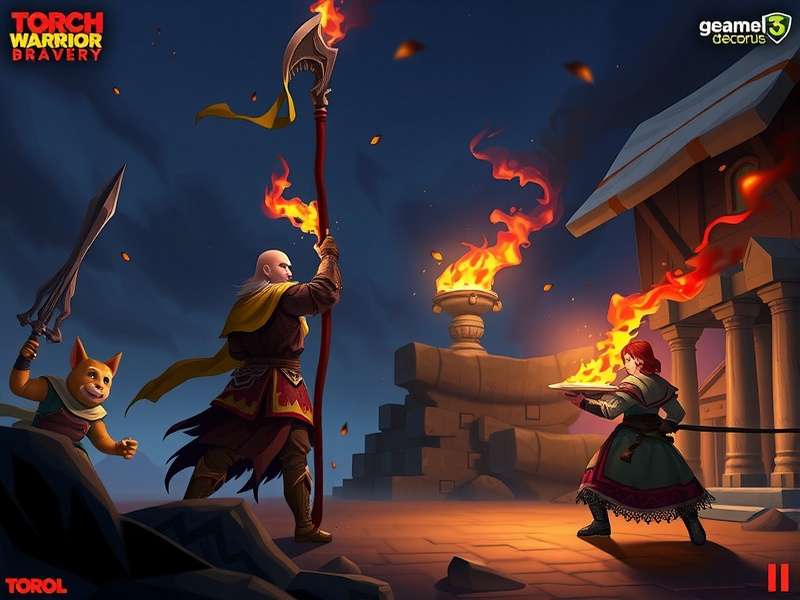 Torch Warrior Bravery Game Scene